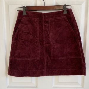 Corduroy Mini, Deep Eggplant Color, Size 4